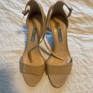 Prada Heels Size 7.5 Nude Patent Leather